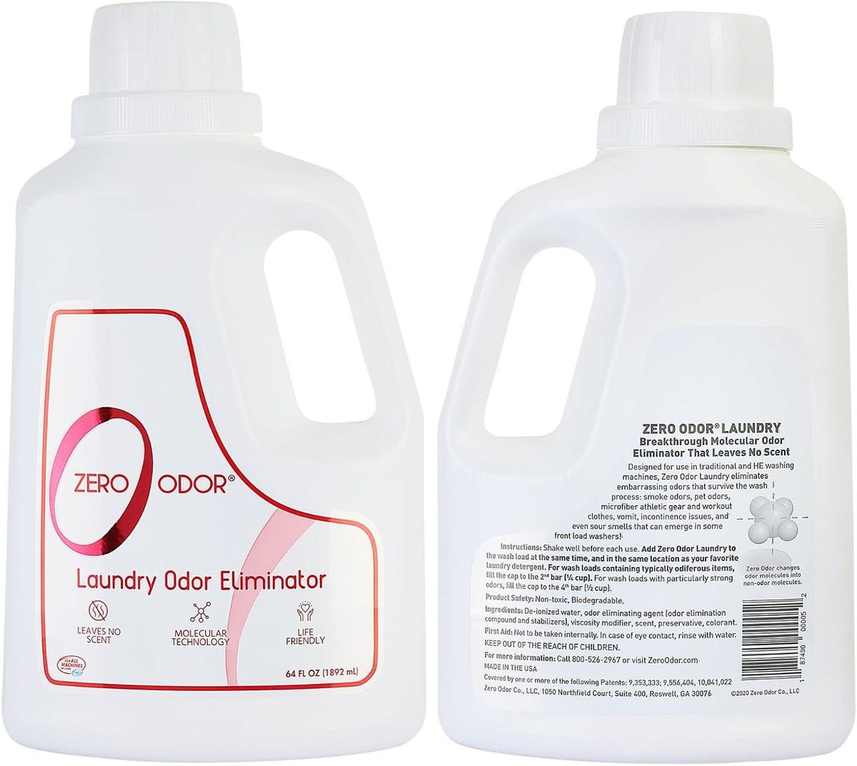 Zero Odor – Laundry Odor Eliminator - Permanently Eliminate laundry Odor – Patented Molecular