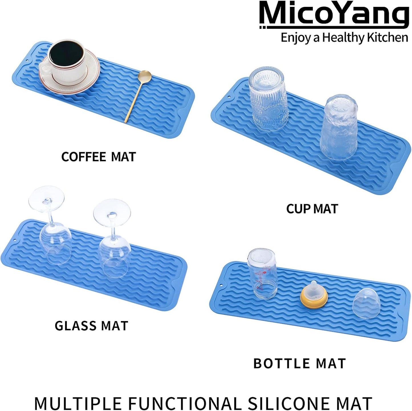 Silicone Dish Drying Mat for Multiple Usage,Easy clean,Eco-friendly,Heat-resistant Silicone Mat for