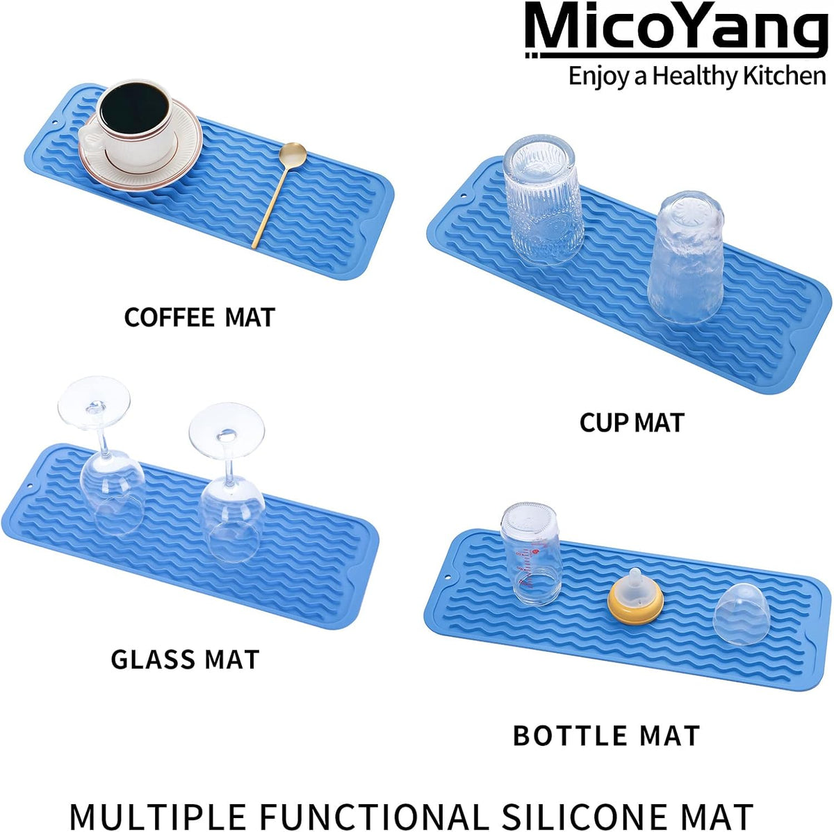 Silicone Dish Drying Mat for Multiple Usage,Easy clean,Eco-friendly,Heat-resistant Silicone Mat for