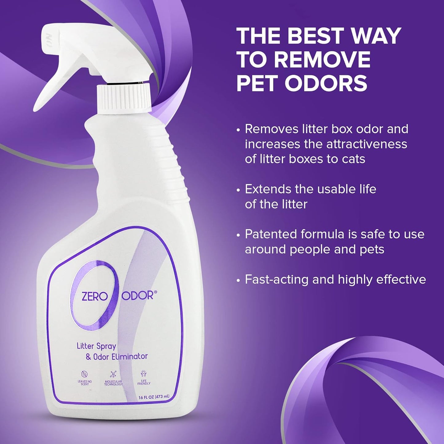 Zero Odor – Litter Odor Eliminator - Permanently Eliminate Litter Odors with Best Patented