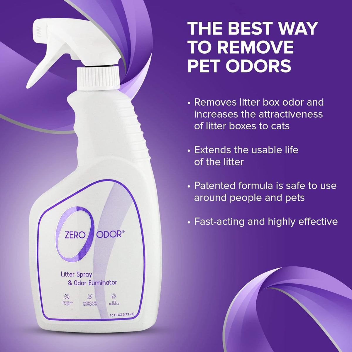 Zero Odor – Litter Odor Eliminator - Permanently Eliminate Litter Odors with Best Patented