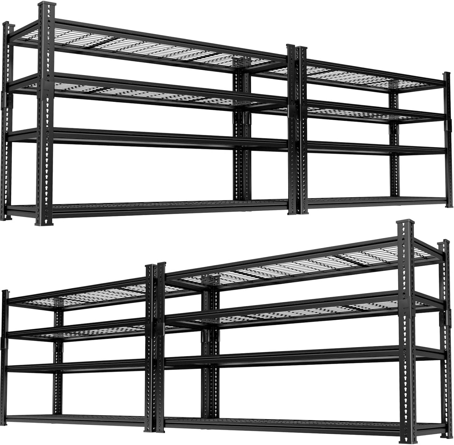 Storage Shelves Heavy Duty 4 PCS, 48"L x 18"W x 60"H Garage Wire Shelving Unit Loads 2640LBS