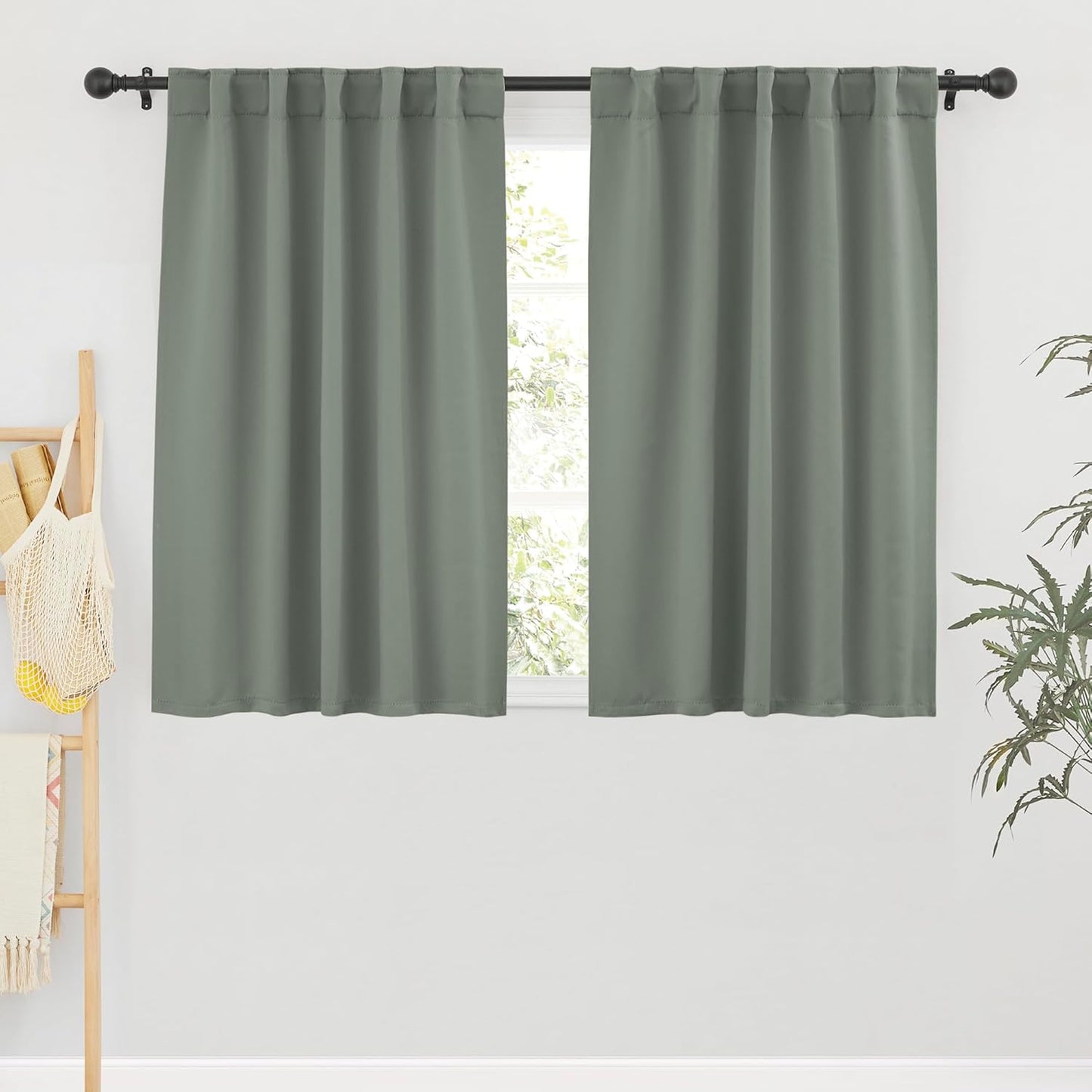 RYB HOME Small Window Curtains, Blackout Privacy Thermal Insulating Drapes for Bedroom Bathroom