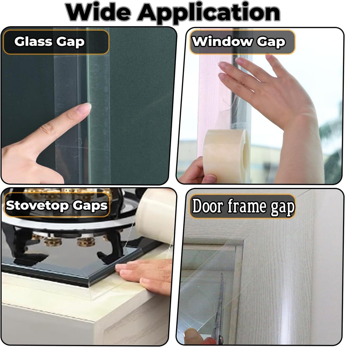 Transparent Window Seal Weather Sealing Tape 2 Inch x 35 Yards Weather Stripping Residue Free Clear