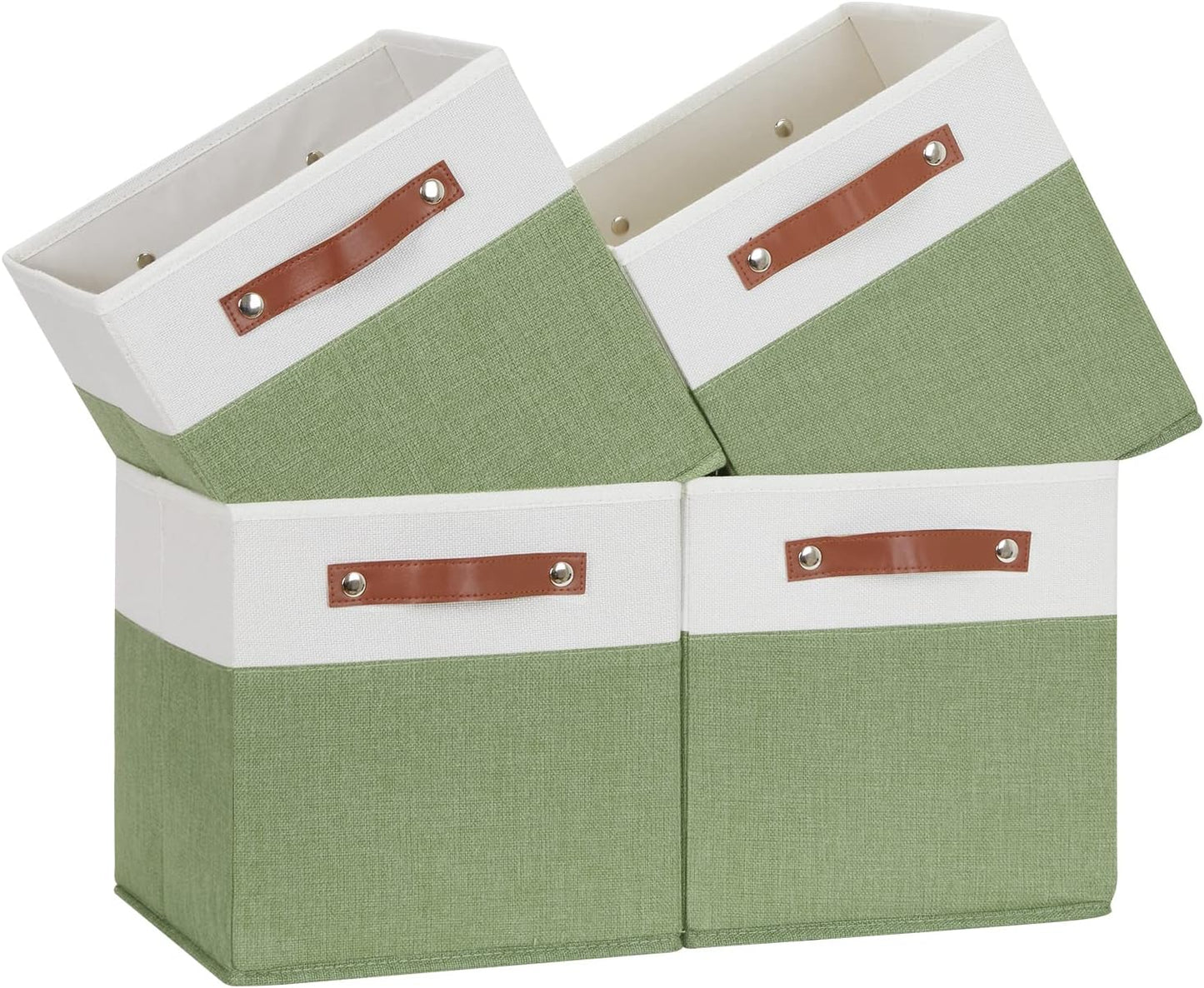 Temary Fabric Storage Bin 11x11 Cube Storage Bins for Home, 4 Pack Fabric Organizer Bins Cube
