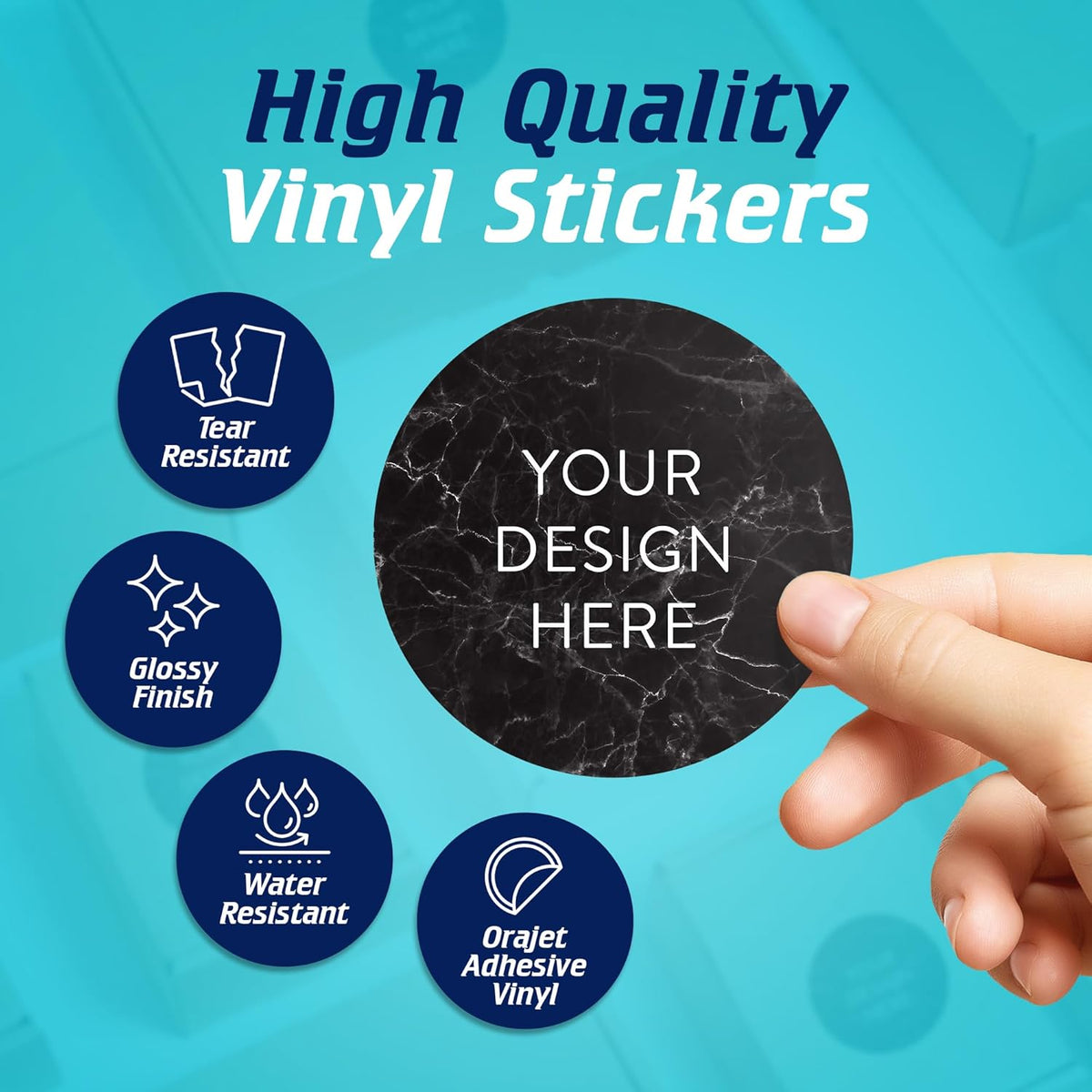 100 Custom Vinyl Stickers - Upload Your own Image, Text, Design, Logo - Personalized Logo Labels