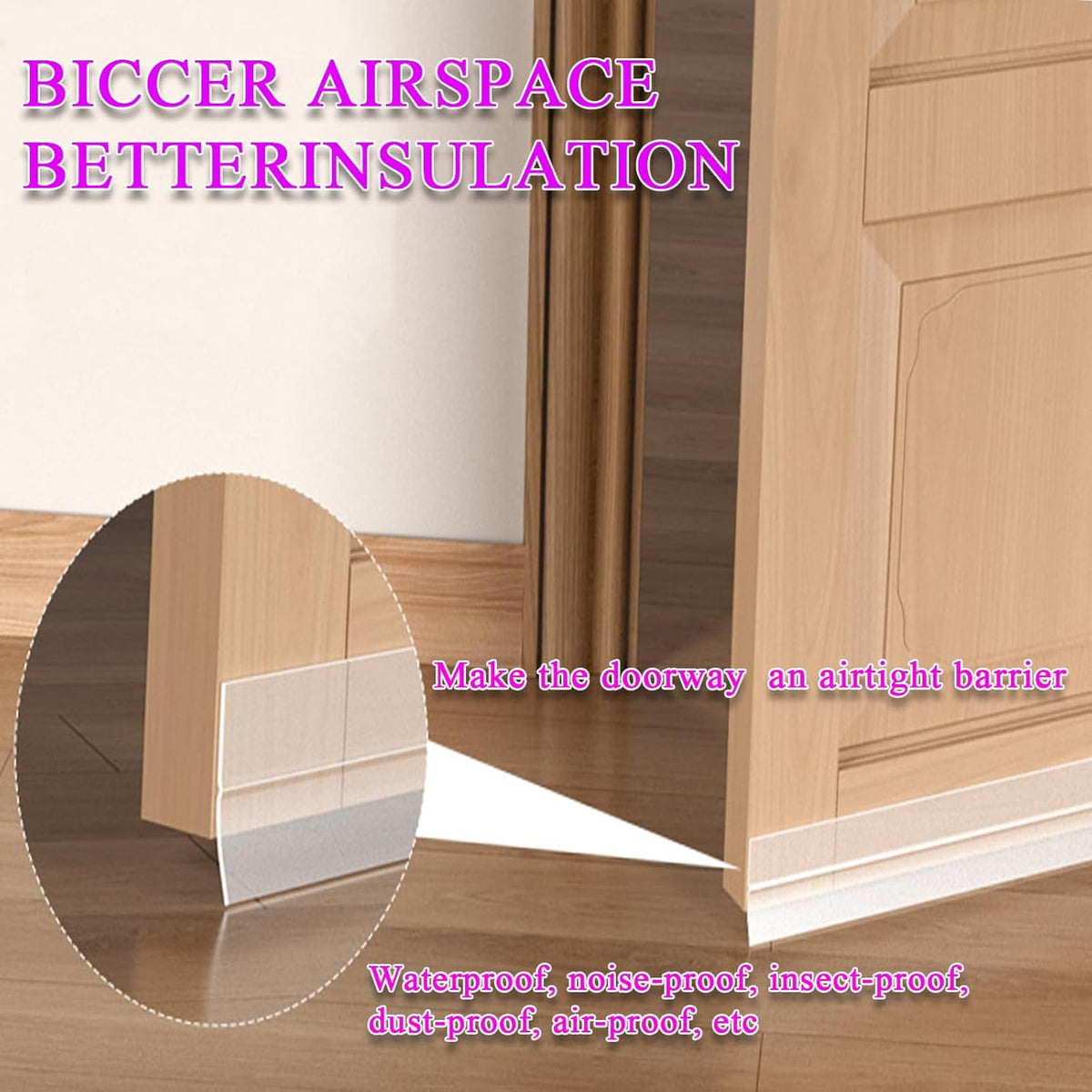 Weather Stripping Door Seal Strip for Gaps, Silicone Draft Stopper Adhesive Tape for Sliding Doors
