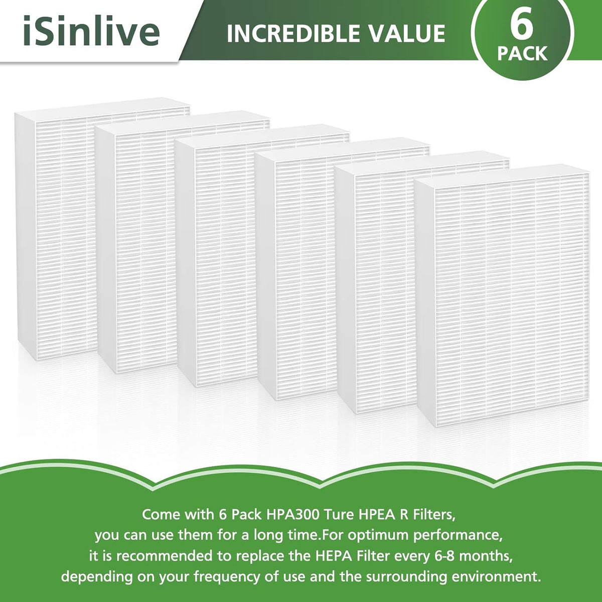 Replacement Filter R Compatible with Honeywell Air Purifier HPA300 HPA200 HPA100 and 5000 Series, 6