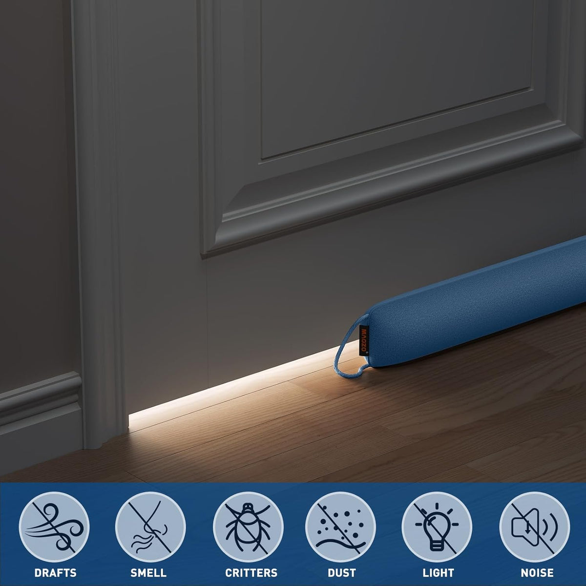MAGZO Door Draft Stopper, 36 Inch Under Door Draft Blocker Noise Stopper, Weighted Wind Blocker