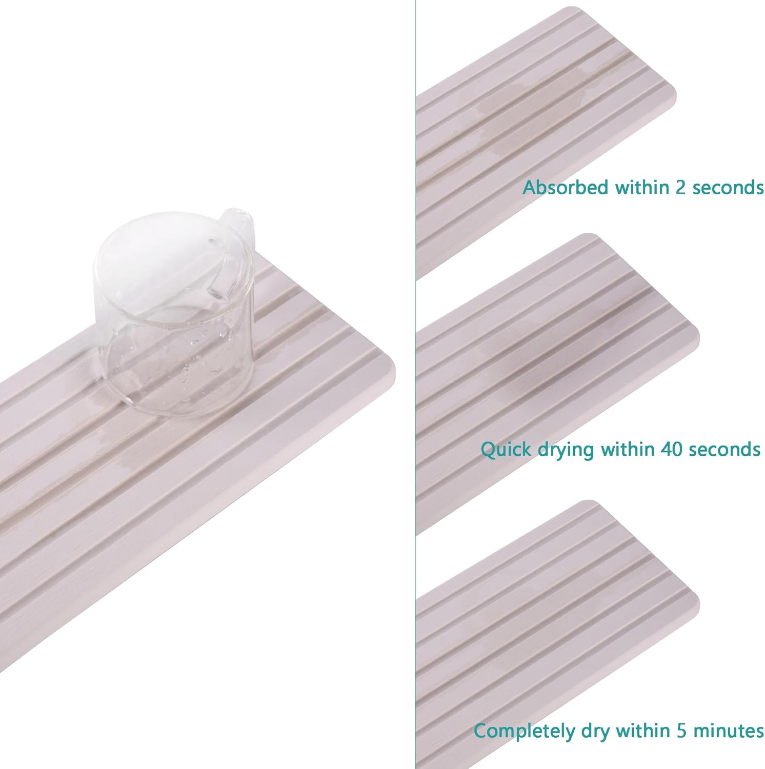 Set of 4 Water Absorbent Diatomite Coasters, Diatomaceous Earth Kitchen Soap Dish, Bathroom Trays