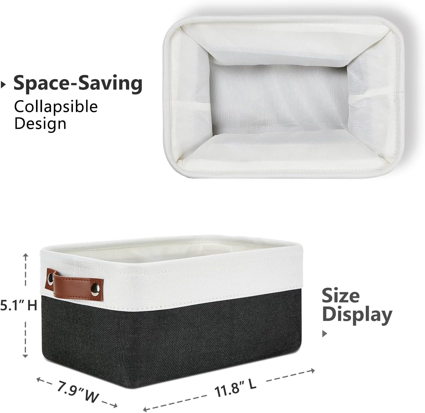 DULLEMELO Small Storage Baskets 6 Pack, Fabric Collapsible Gift Storage Baskets for Shelves