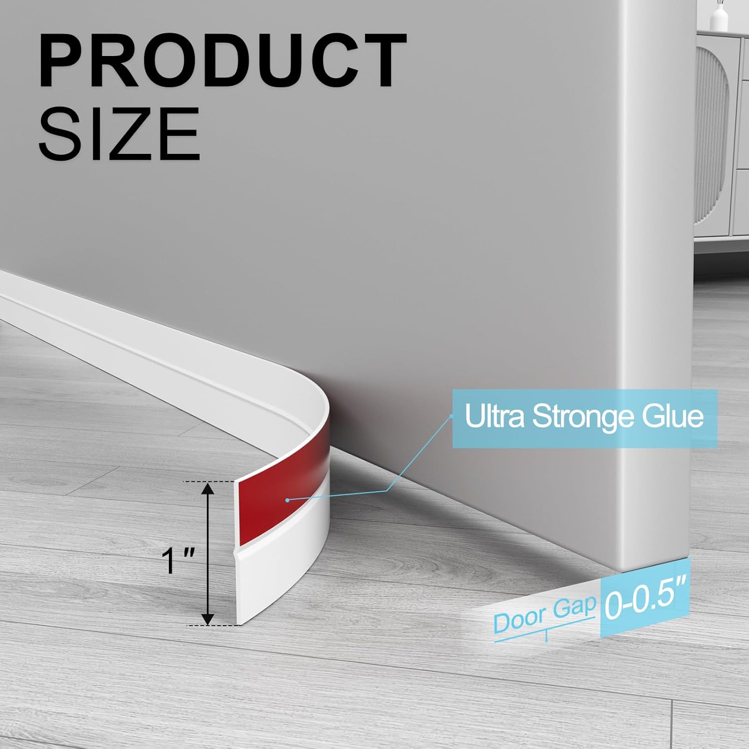Heavy-Duty 20 ft x 1 in Weather Stripping, Door Draft Stopper Silicone Seal Strip for House and