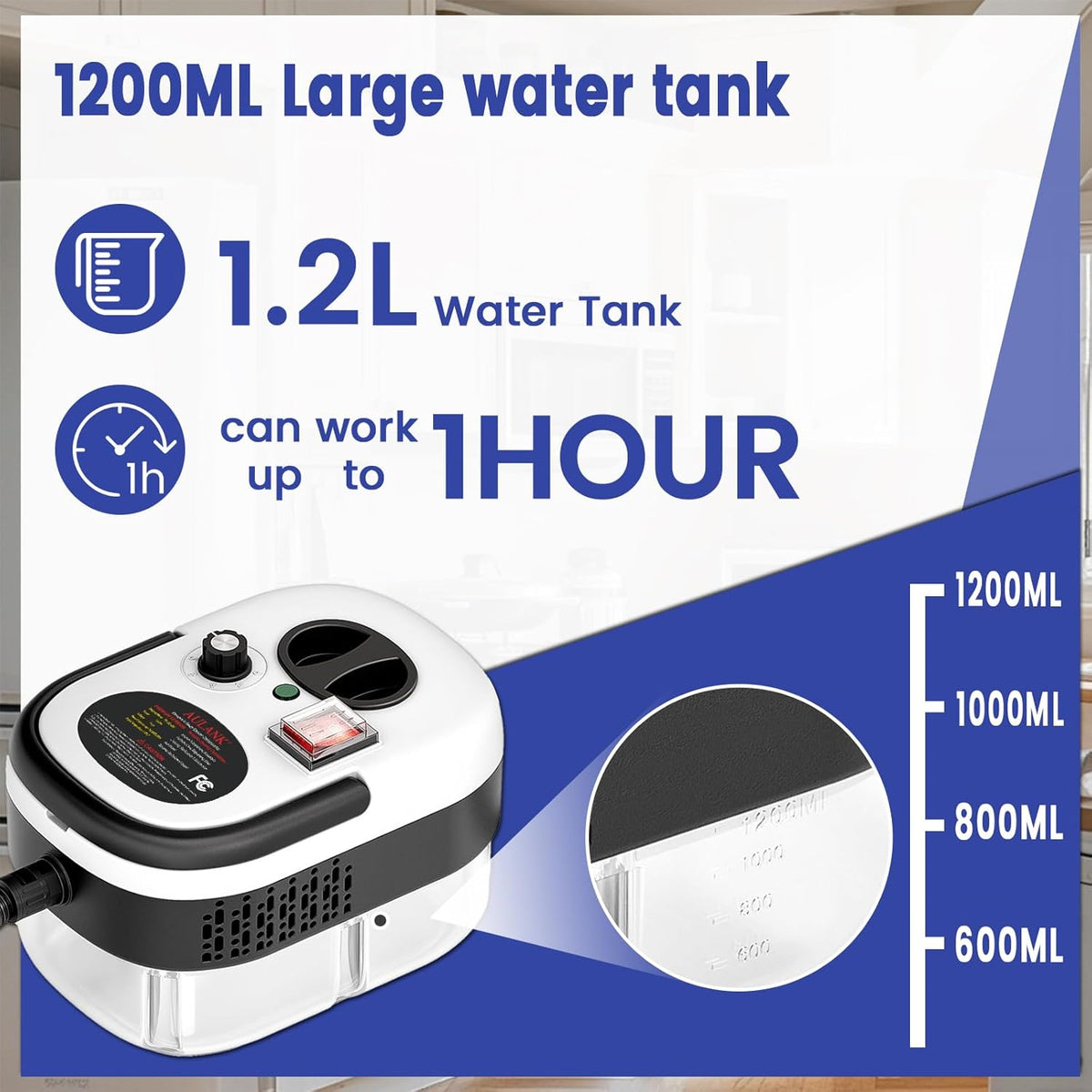 2500W Handheld Steam Cleaner,Portable Car Steamer For Auto Detailing,High-Temperature and Pressure