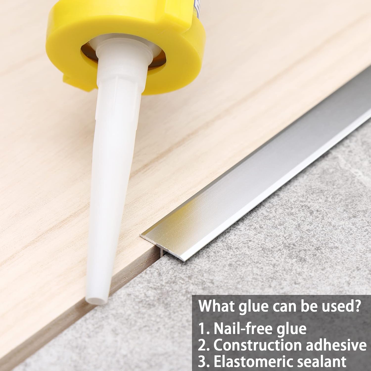 3Pcs Aluminum T Molding Trim & Floor Transition Strips, Flat Divider Strip for Door Threshold and