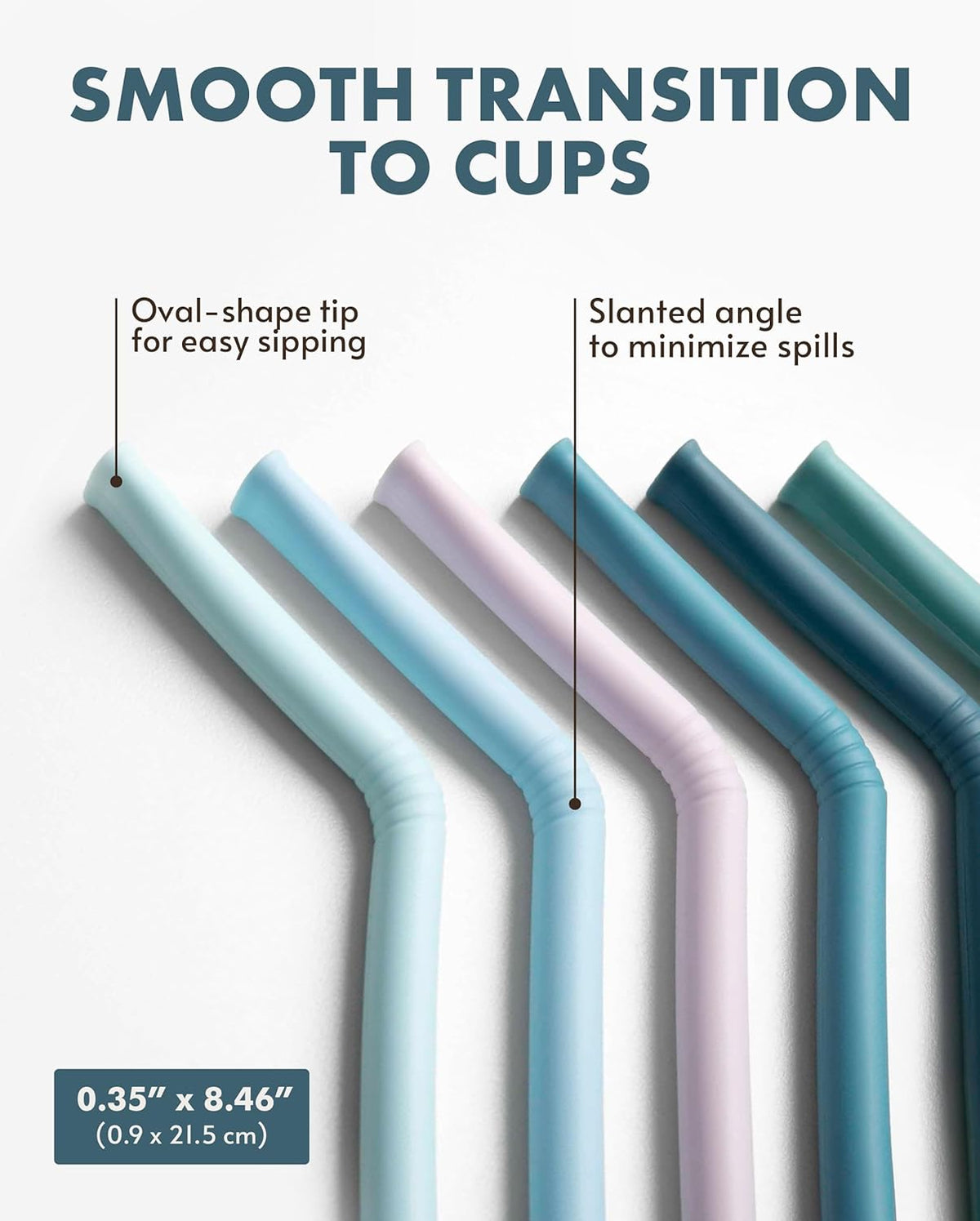 Nightingale Reusable Silicone Straws - Bendy Drinking Straw with Cleaning Brush - Collapsible and