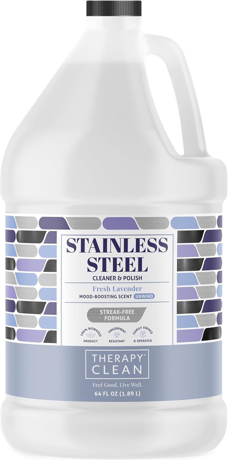 Therapy Stainless Steel Cleaner Bulk Refill - 64 oz. - Streak-Free, Removes Fingerprints and Water