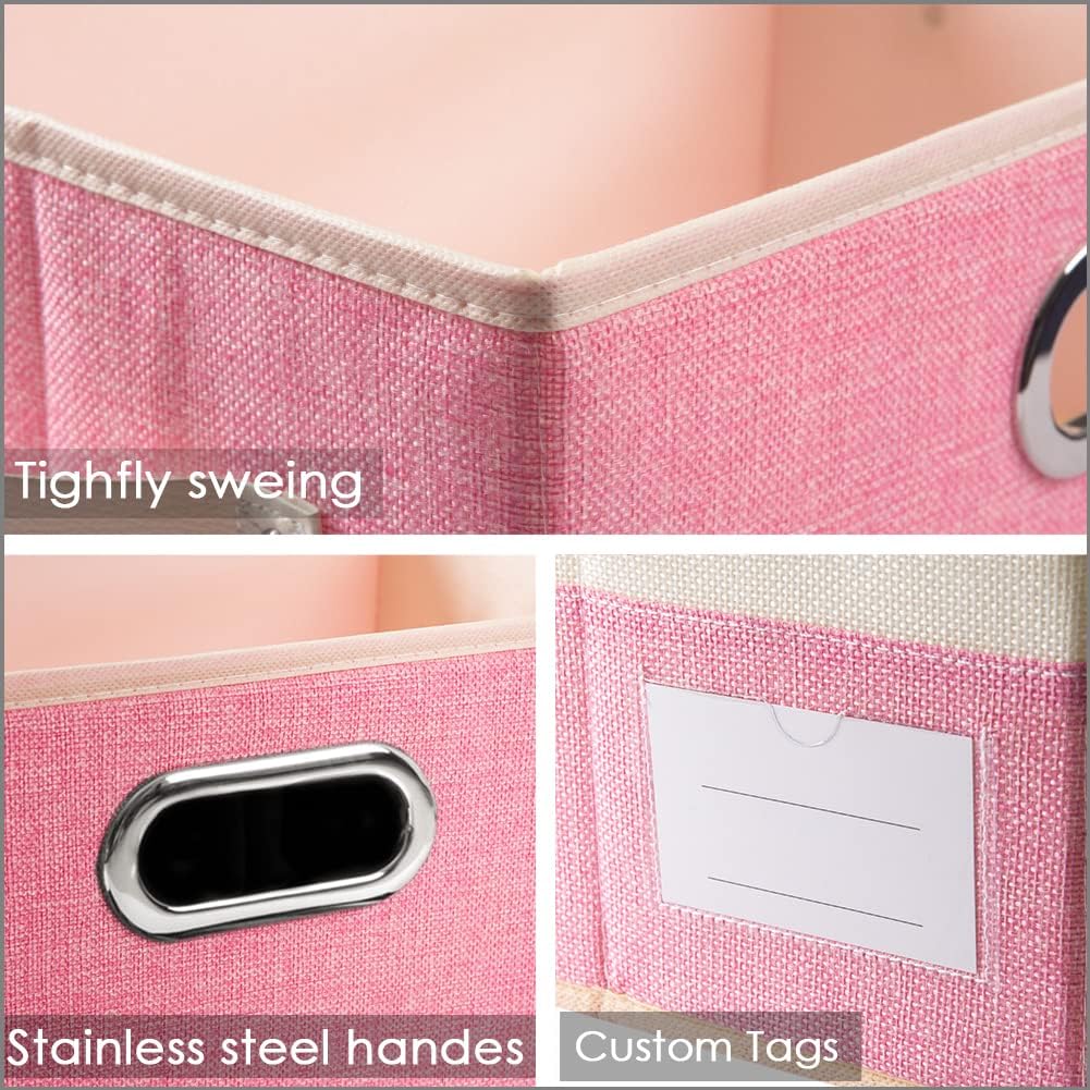 PRANDOM Collapsible Storage Bin with Lid [3-Pack] Fabric Foldable Storage Box Organizer Container