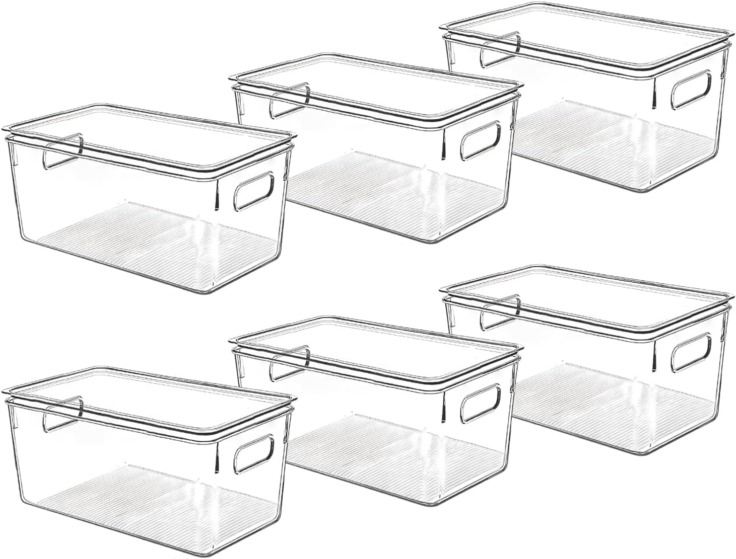 Clear Plastic Storage Bins with Lids, Perfect for Kitchen Organization or Pantry Organization and