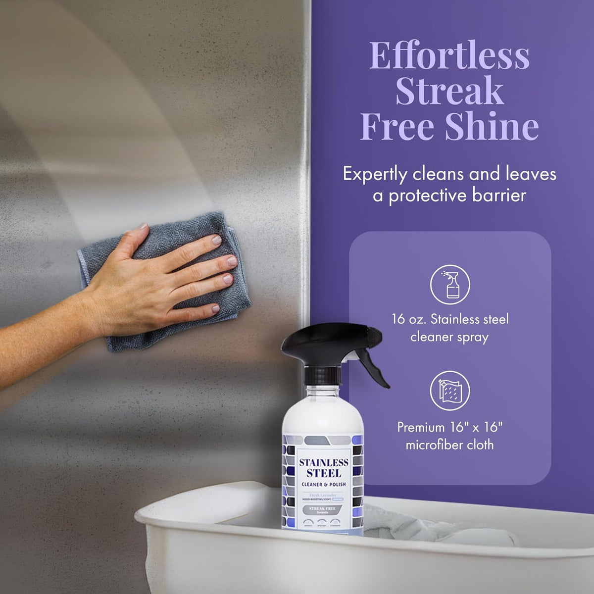 Therapy Stainless Steel Cleaner and Polish 100% USDA Biobased, Fingerprint and Residue Remover