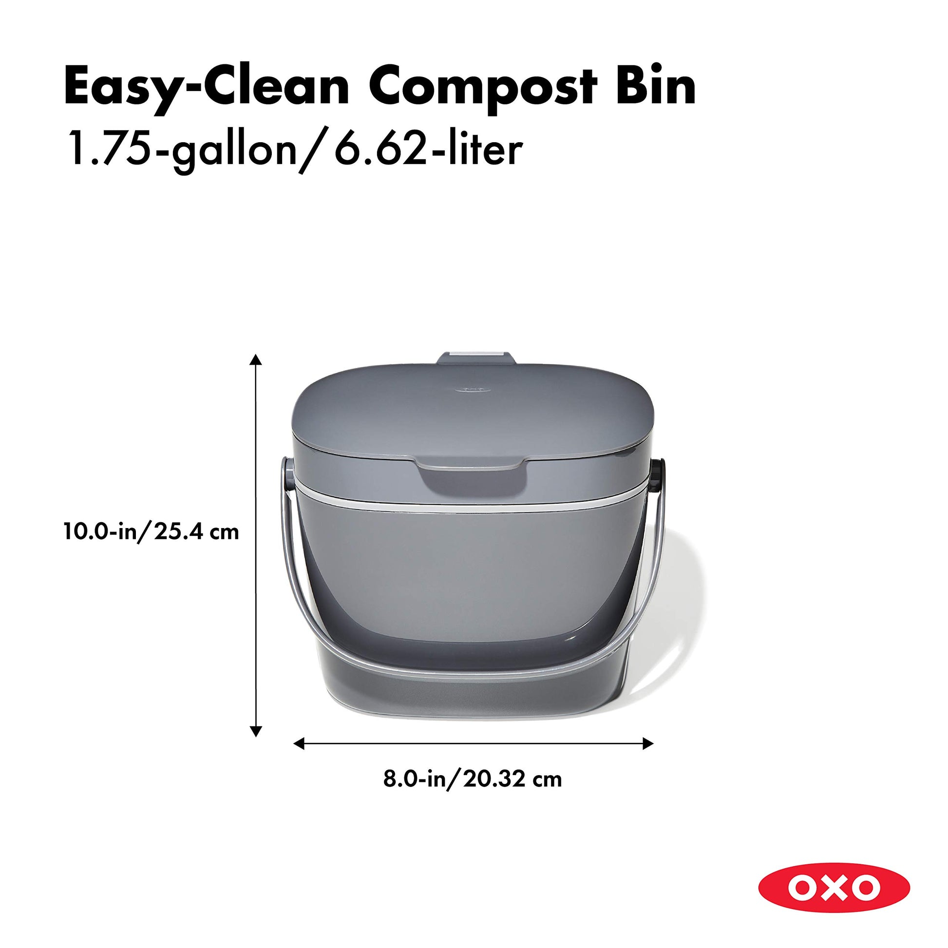OXO Good Grips EASY-CLEAN COMPOST BIN - CHARCOAL - 1.75 GAL/6.62 L