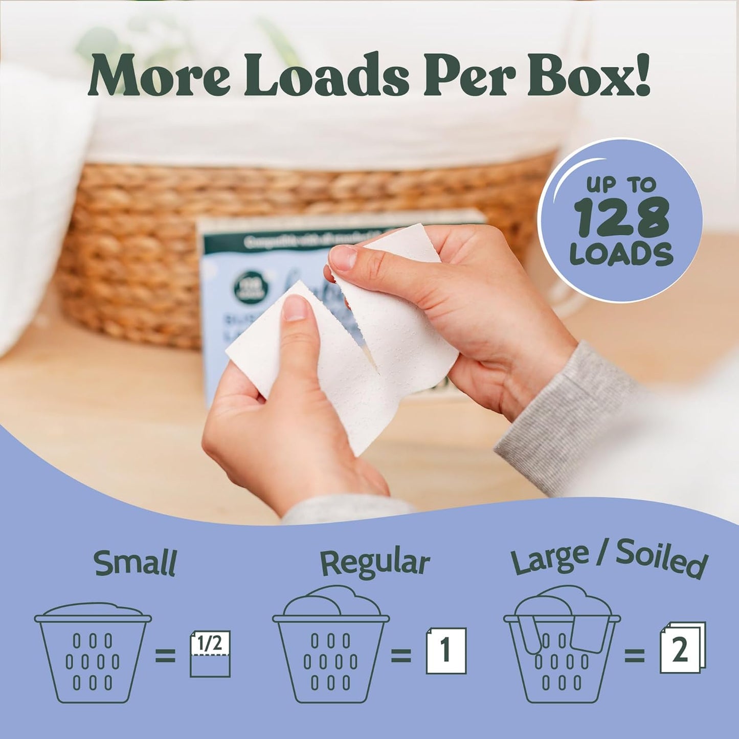 Roobi Baby Laundry Detergent Sheets. Specially Formulated for Sensitive Skin. Newborns, Infants &