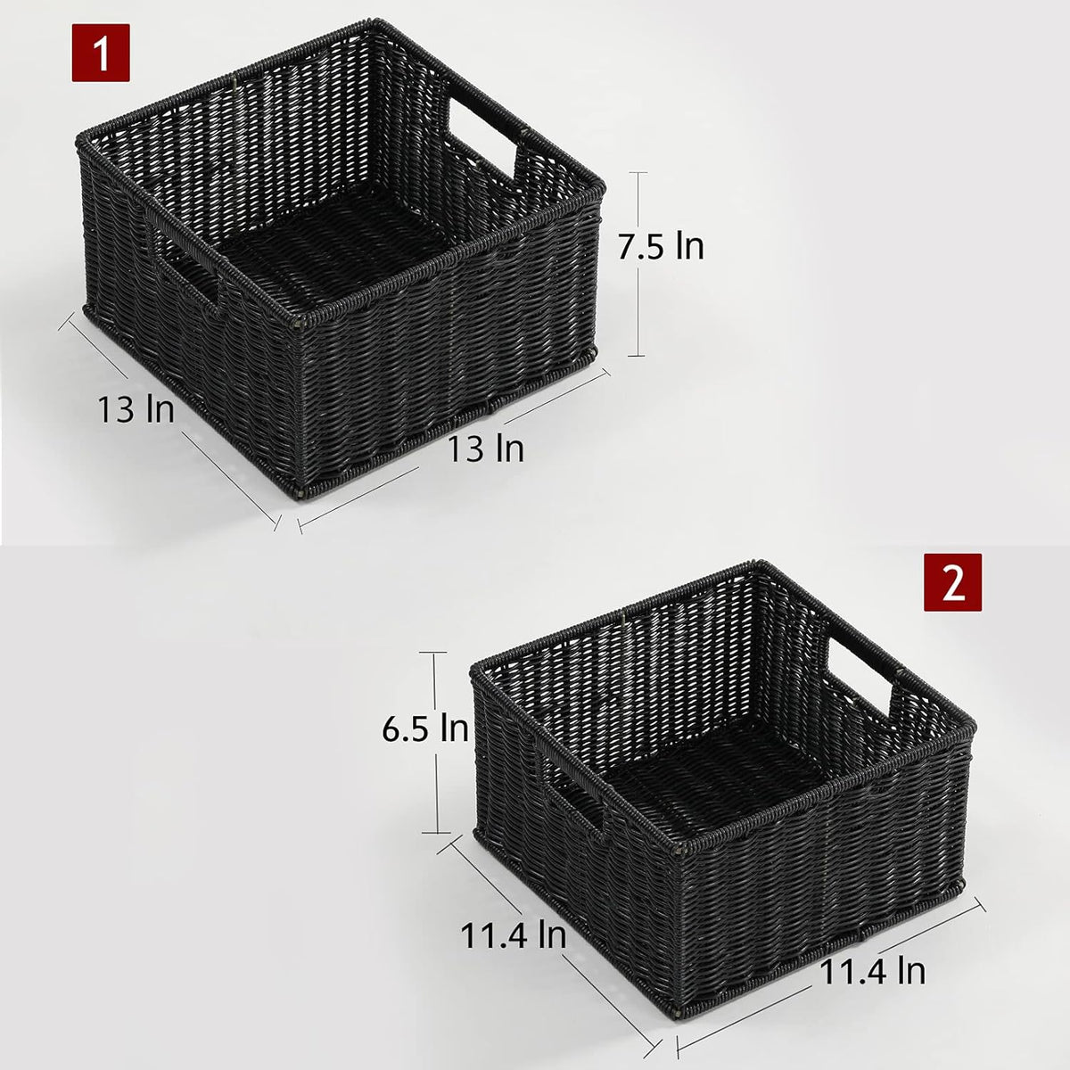 HOONEX Wicker Storage Baskets for Organizing, Decorative Woven Baskets for Storage with Carrying