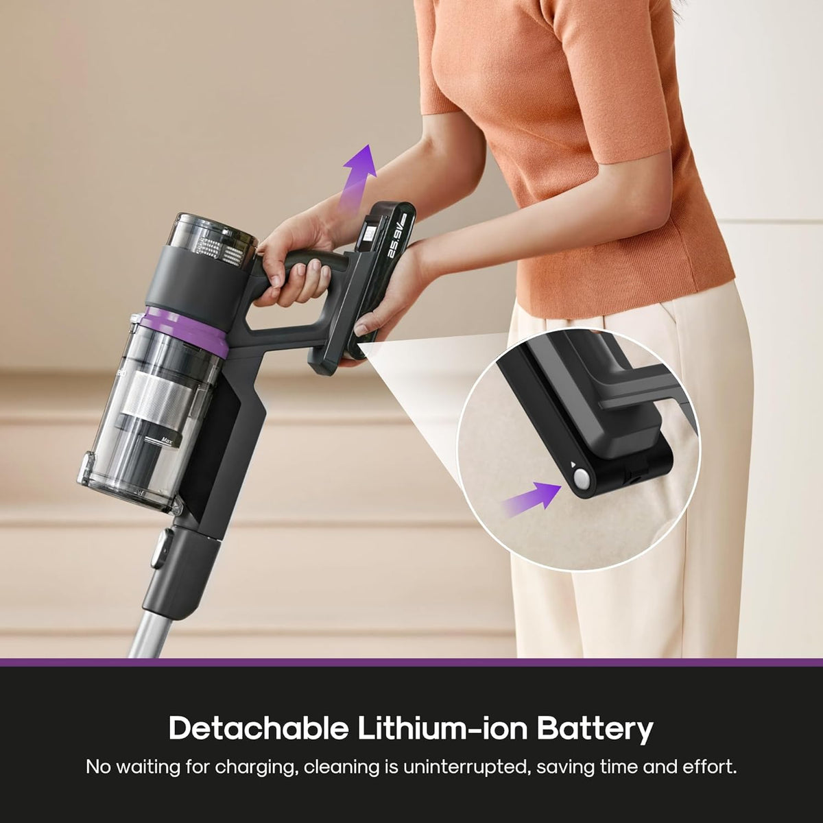 Eureka Cordless Vacuum Cleaner Lightweight, Stick Vacuum Rechargeable for Hardwood, Pet Hair