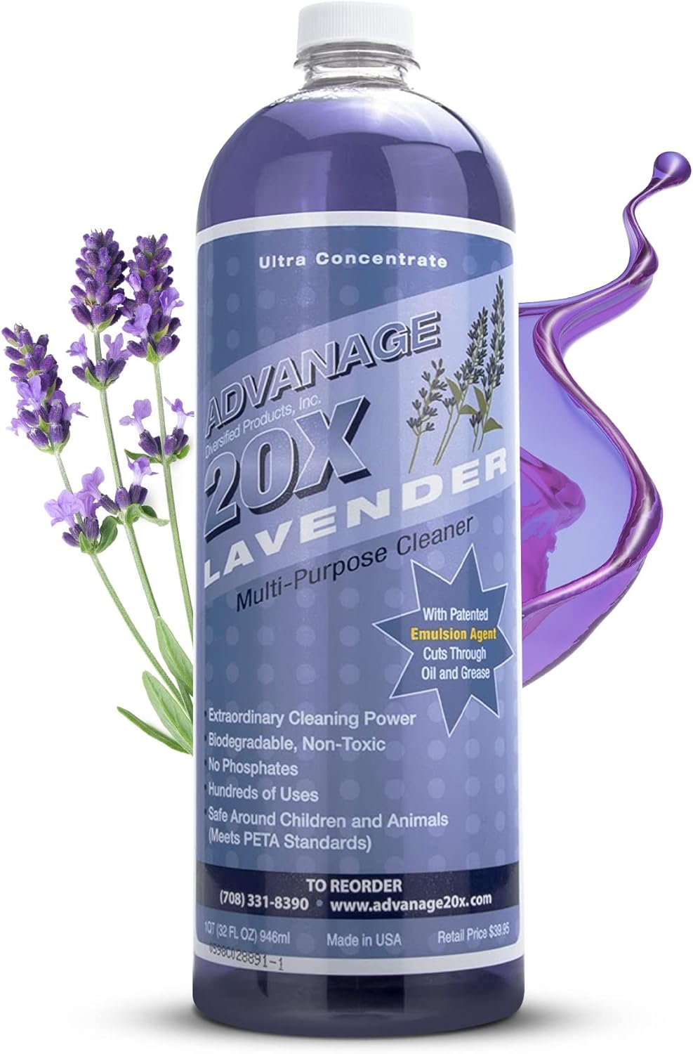 All Purpose Cleaner Concentrate - Advanage 20X The Wonder Cleaner Lavender for All Surfaces Around