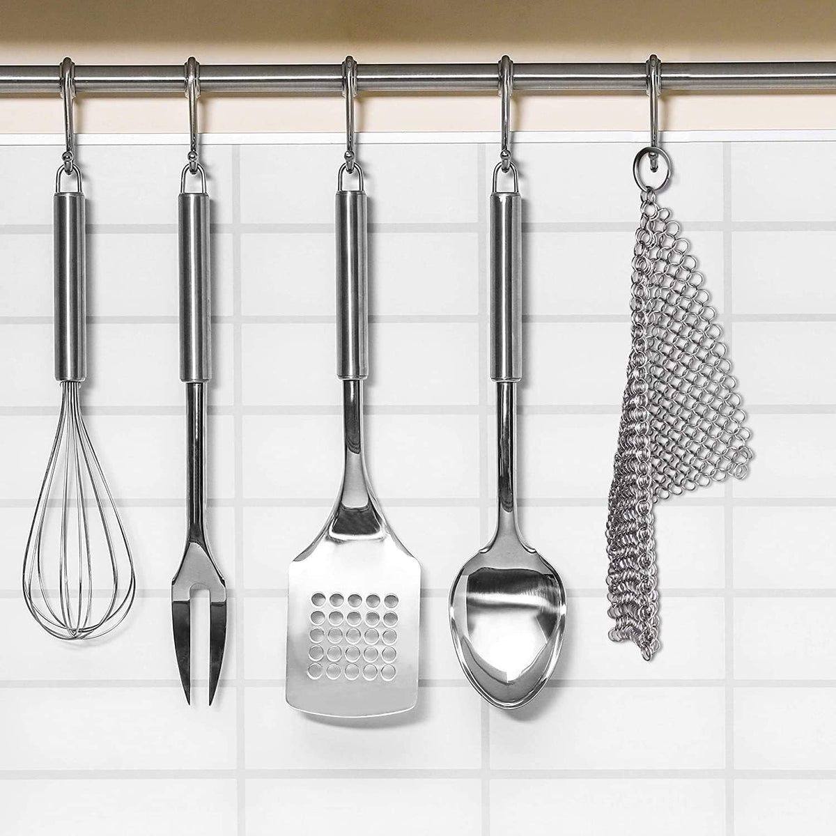 Scrubber Chainmail - Cleaner for Cast Iron Stainless Steel Anodized Cookware Scraper Cleaning Dutch