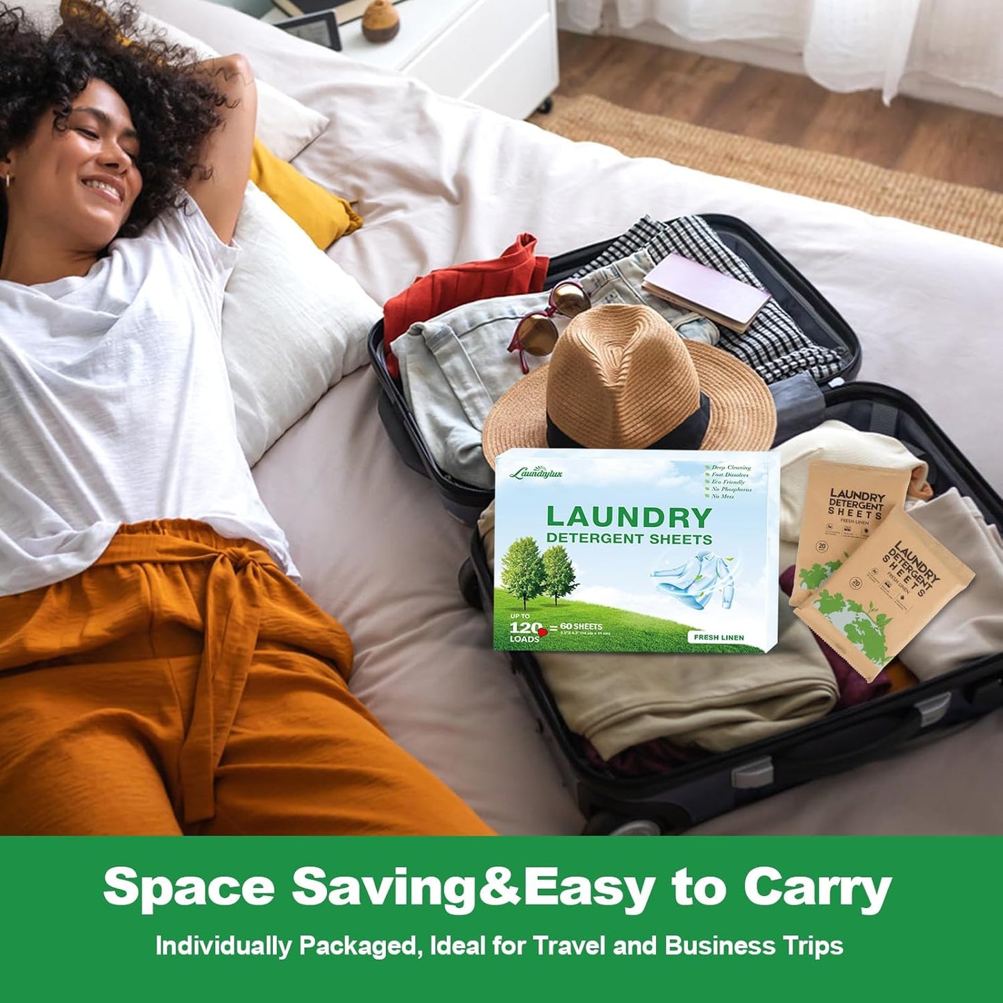 Laundry Detergent Sheet, Eco-Friendly & Hypoallergenic Wash Strips, Natural Ingredients