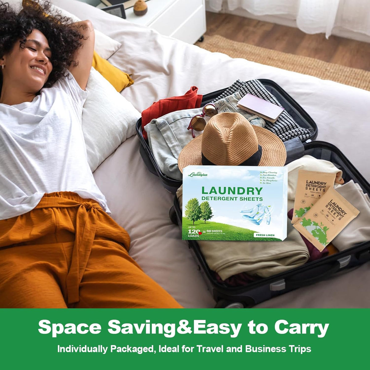 Laundry Detergent Sheet, Eco-Friendly & Hypoallergenic Wash Strips, Natural Ingredients