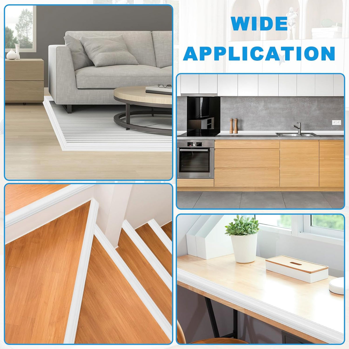 Wall Corner Protector Peel and Stick Corner Trim Molding Flexible Inside & Outside Wall Edge Guard