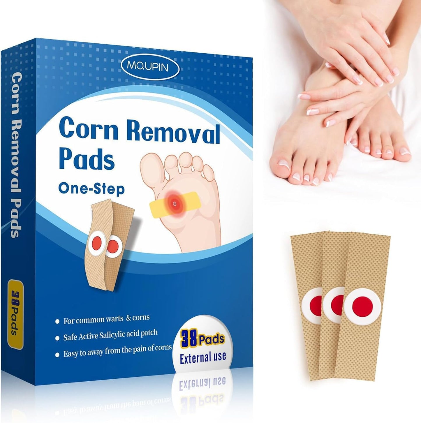 38 Count Corn Removal Pads for Feet and Toe, Corn Plasters Feet Remover for Feet Extra Strength