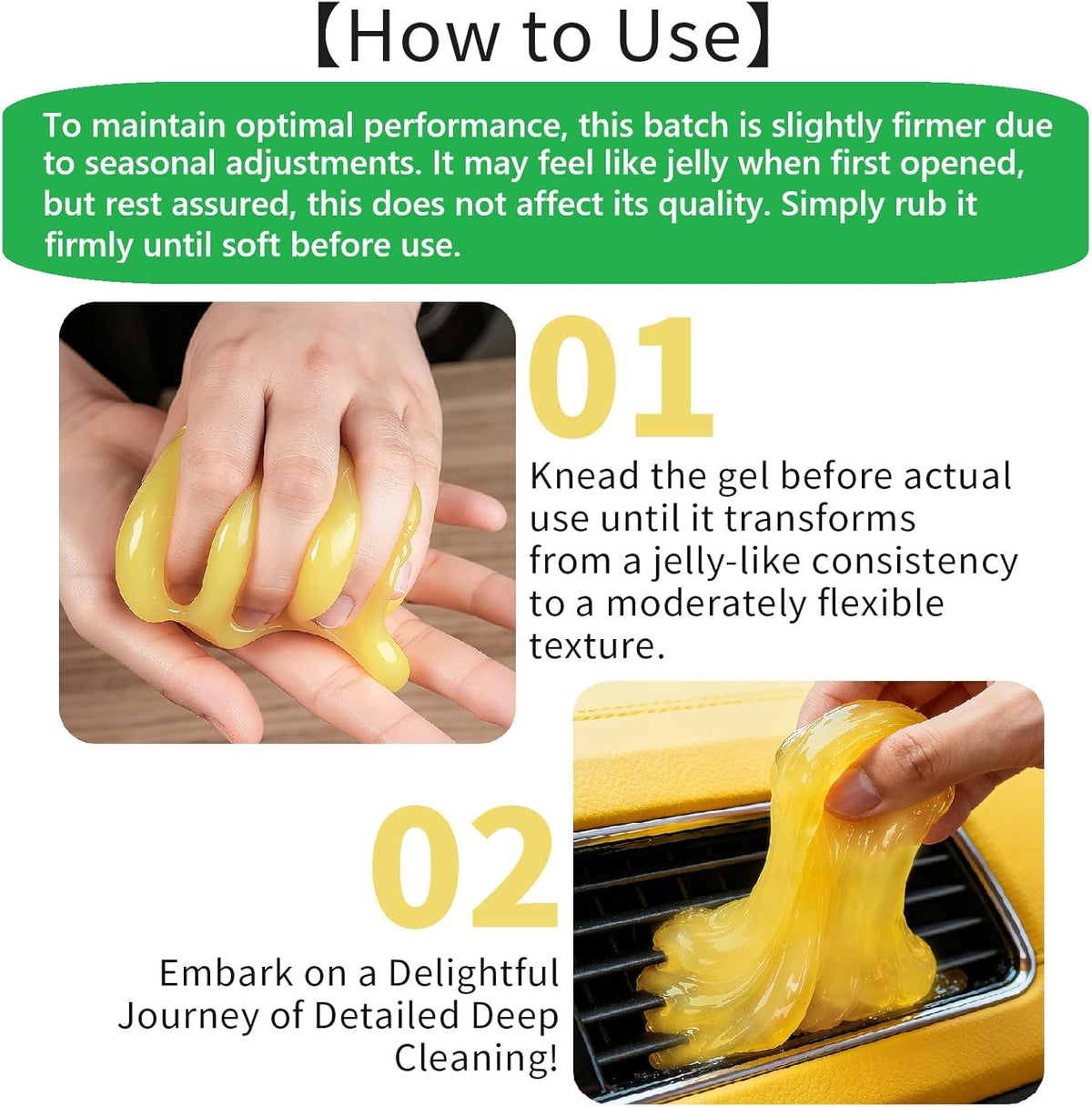 ASFSKY Car Cleaning Gel (Fruit Aroma) Cleaning Putty Universal Dust Cleaning Car Interior Cleaner