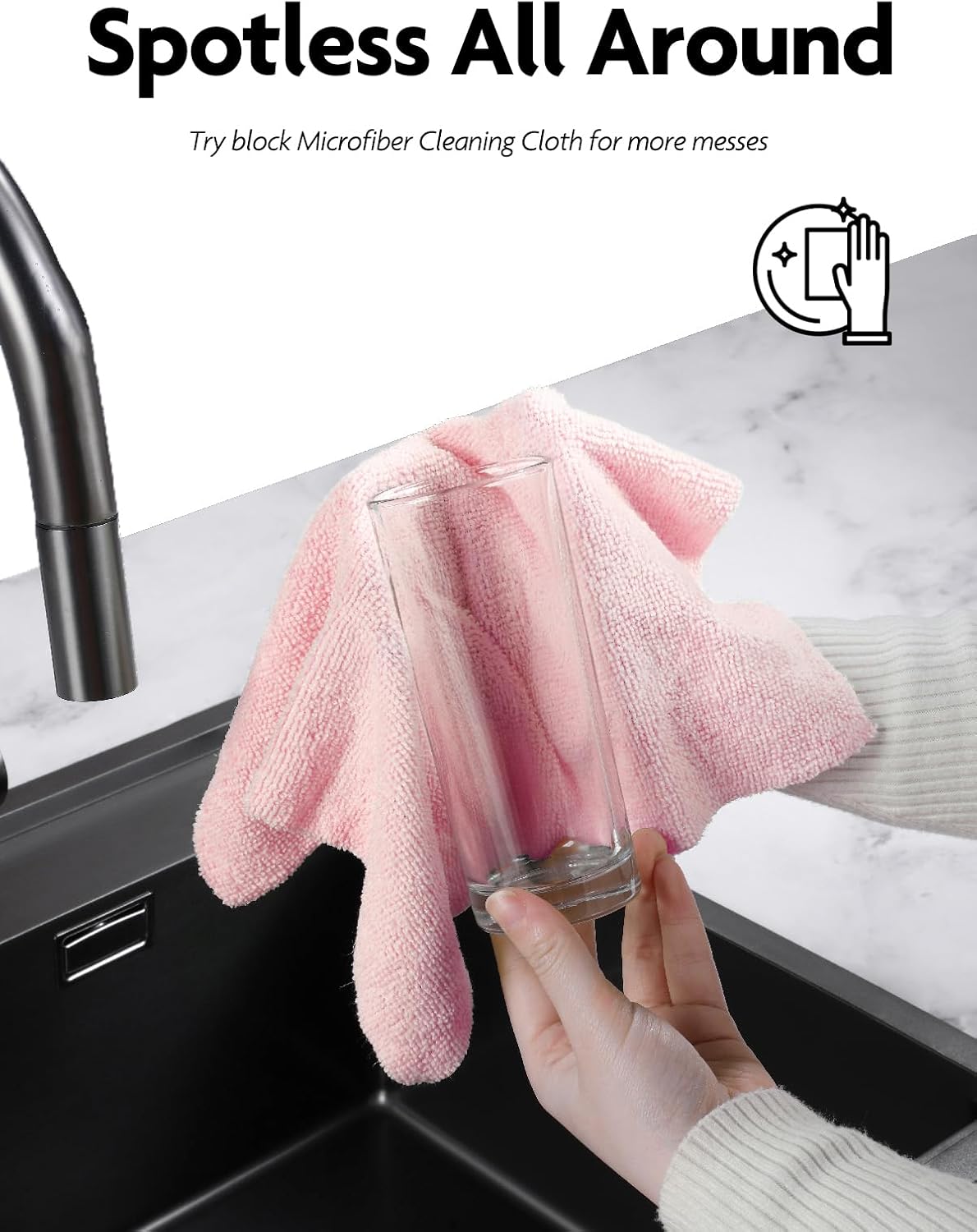 Fantasticlean Microfiber Cleaning Cloth Roll -60 Pack, Tear Away Microfiber Towels, 12" x 12"