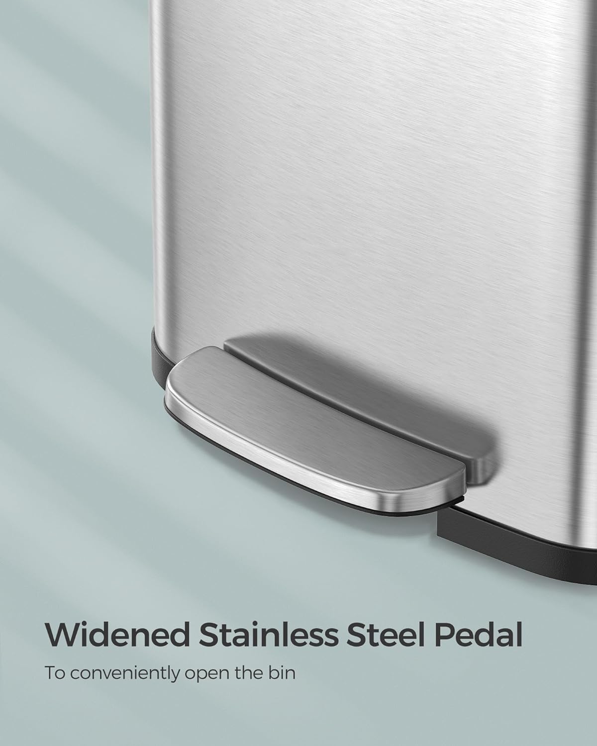 SONGMICS Kitchen Trash Can, 18-Gallon Stainless Steel Garbage Can, with Stay-Open Lid and Step-on