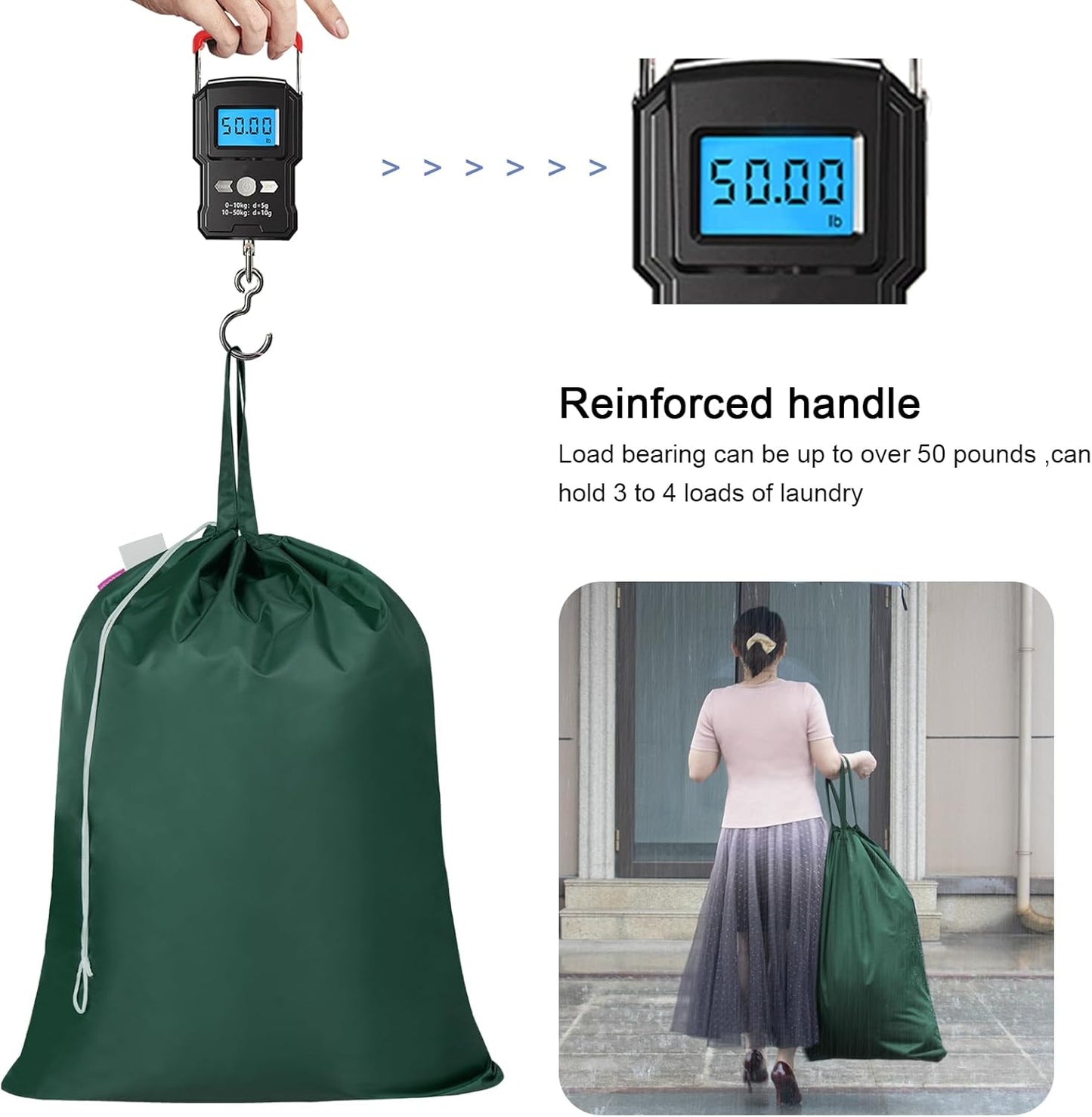 Polecasa Heavy Duty Large Laundry Bag with 130gsm Tear Resistant Fabric and Handles, Easy to Carry
