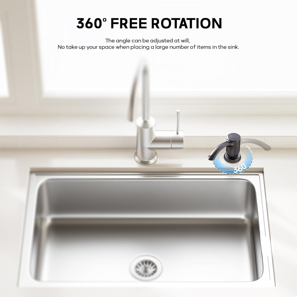 SAMODRA Built-in Kitchen Sink Soap Dispenser with Extension Tube Kit - Oil-Rubbed Bronze Finish