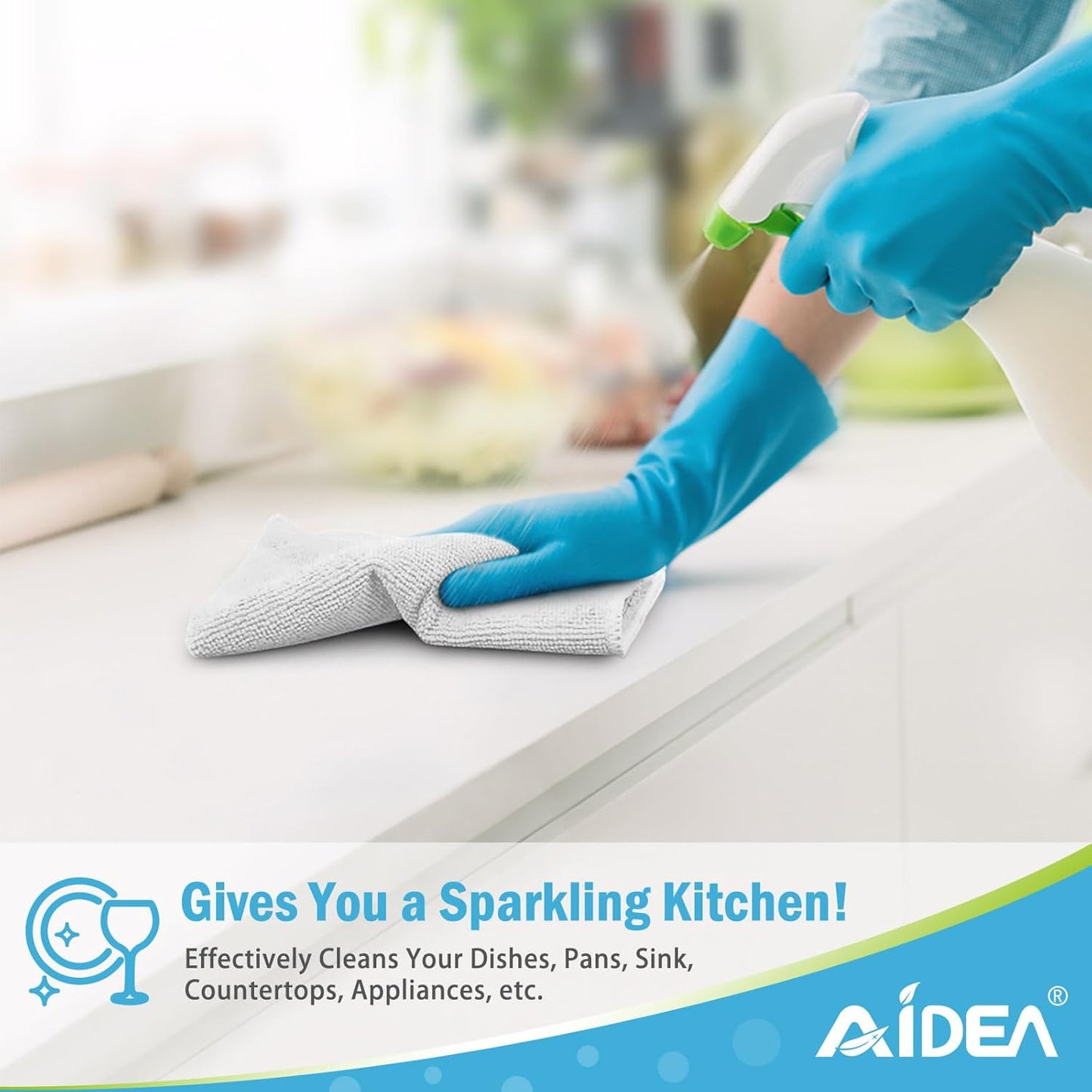 AIDEA Microfiber Cleaning Cloth 100PK, Soft Microfiber Towels for Cars, Absorbent Cleaning Rags
