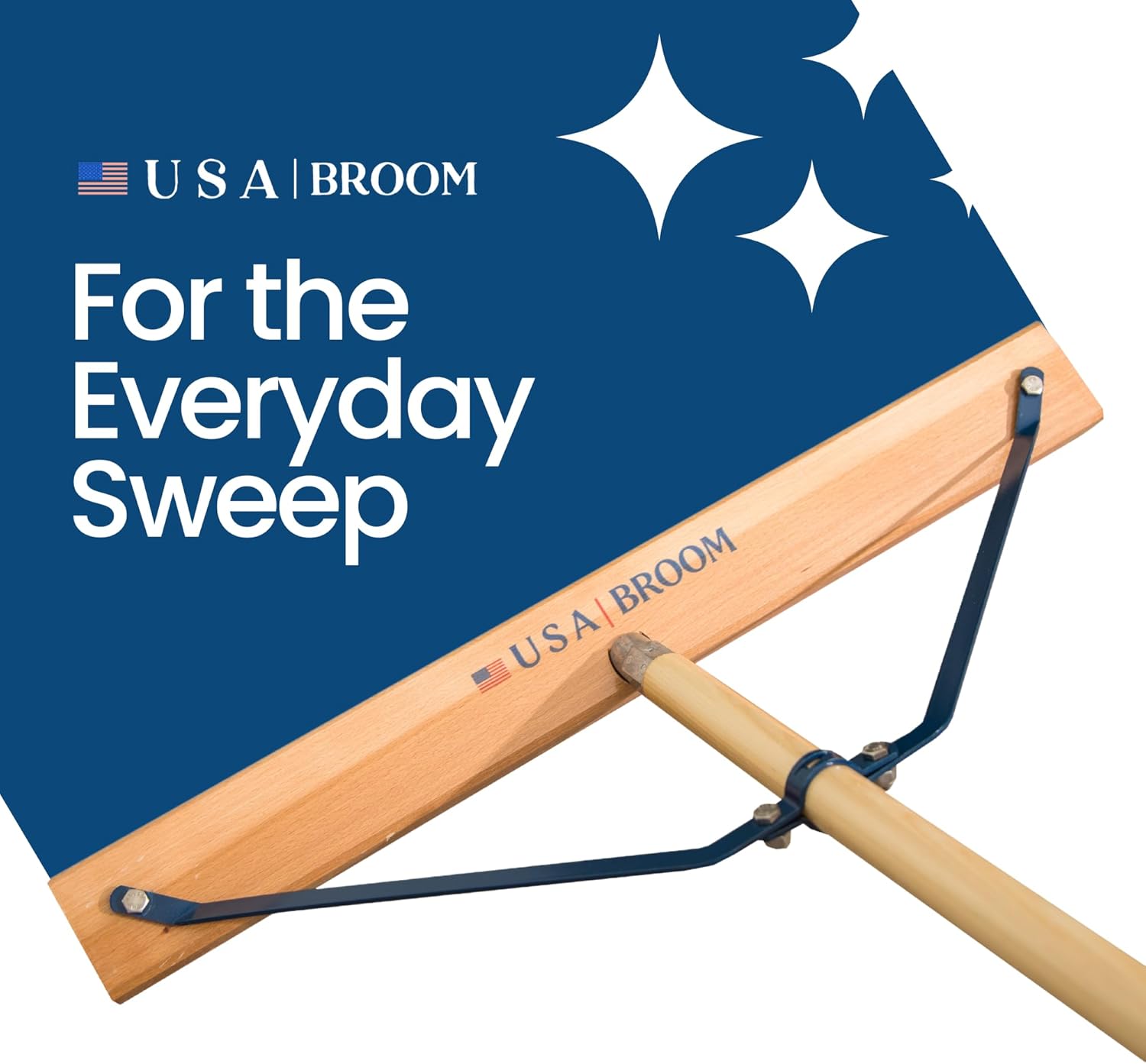 4 Pack Bundle- 24" Everyday Sweep Indoor/Outdoor Push Broom with 60" Handle. Ideal for Garages &