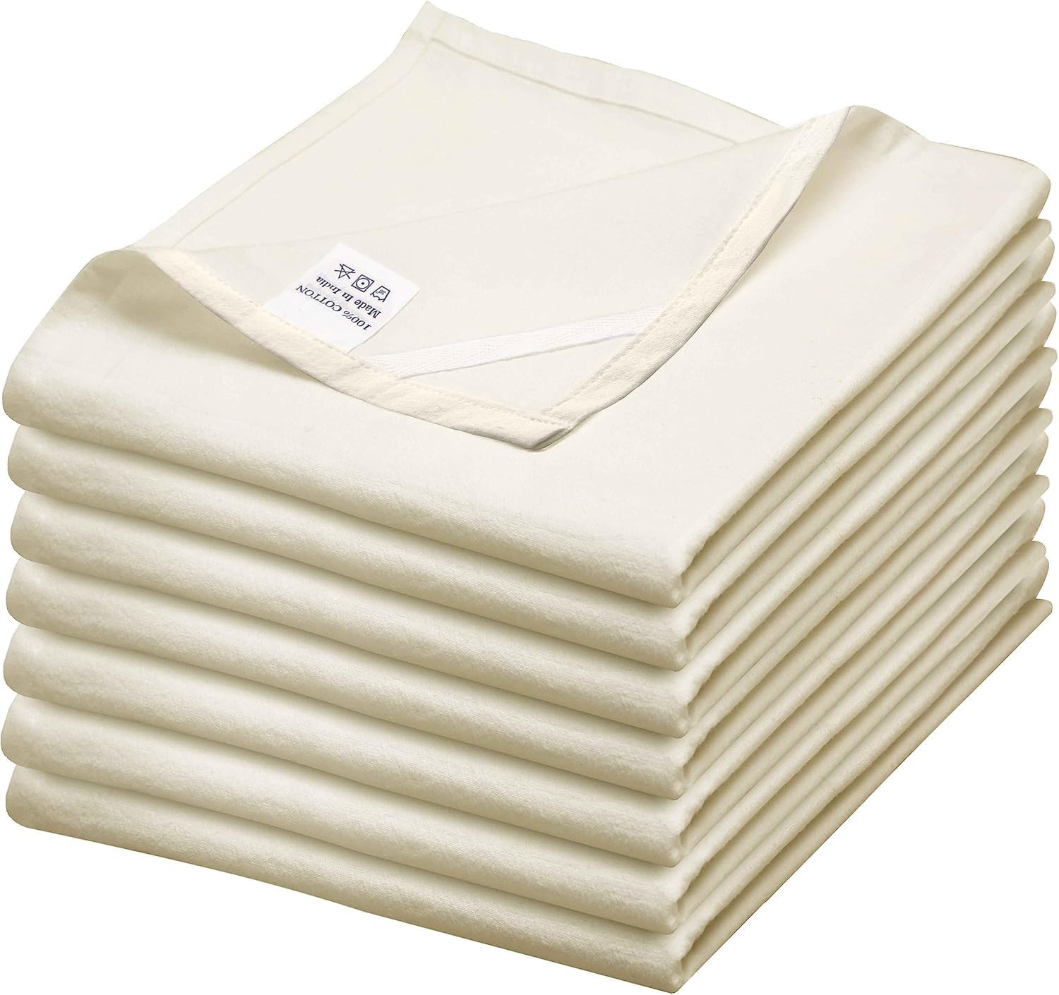 WHITEWRAP Flour Sack Towels| Tea Towel for Crafts| Kitchen Dish Cotton Blank Towel for