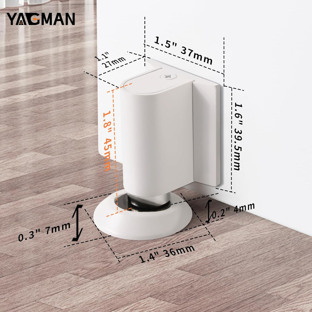 3 Pack Magnetic Door Stoppers Retractable Bottom of Door Holder No Drilling Mount Floor Door Stop