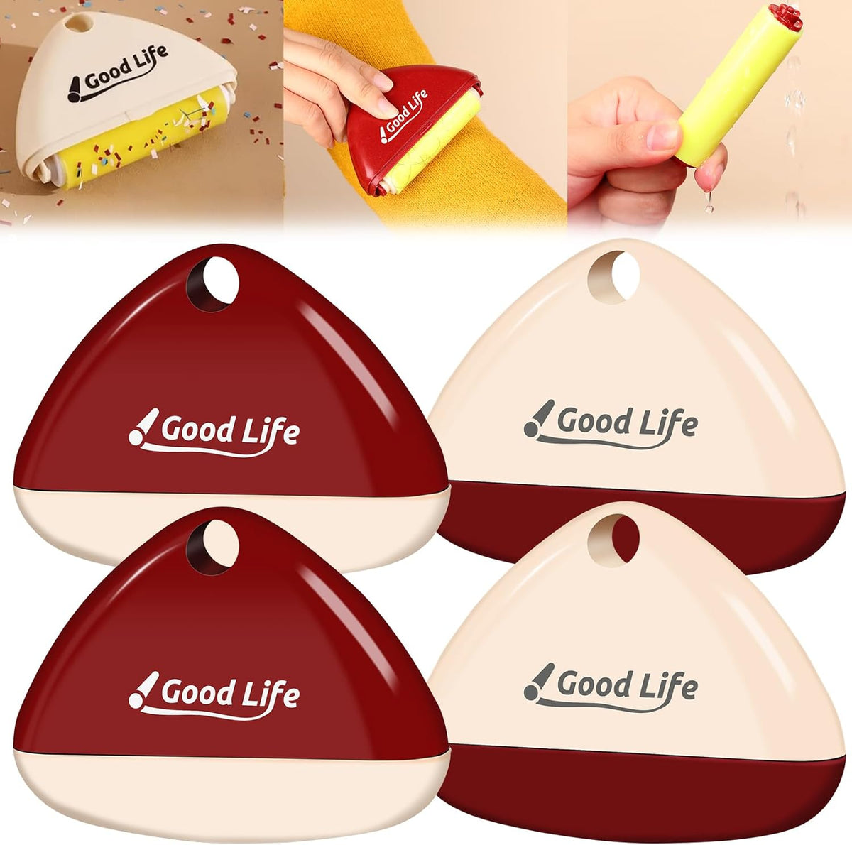 Good Life Lint Roller, Reusable Mini Lint Roller Pet Hair Remover, Portable Lint Roller, Washable