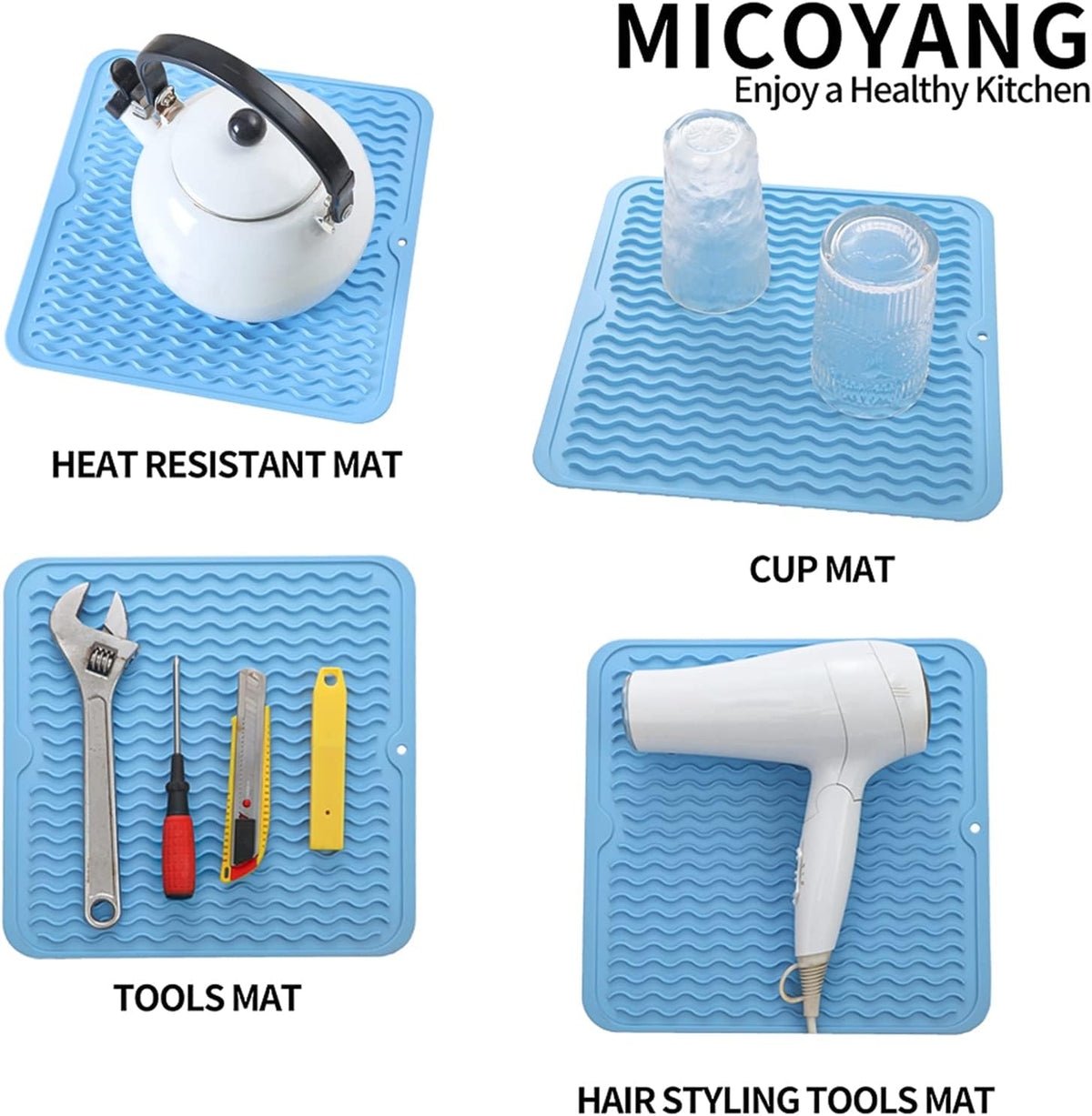 Silicone Dish Drying Mat for Multiple Usage,Easy clean,Eco-friendly,Heat-resistant Silicone Mat for
