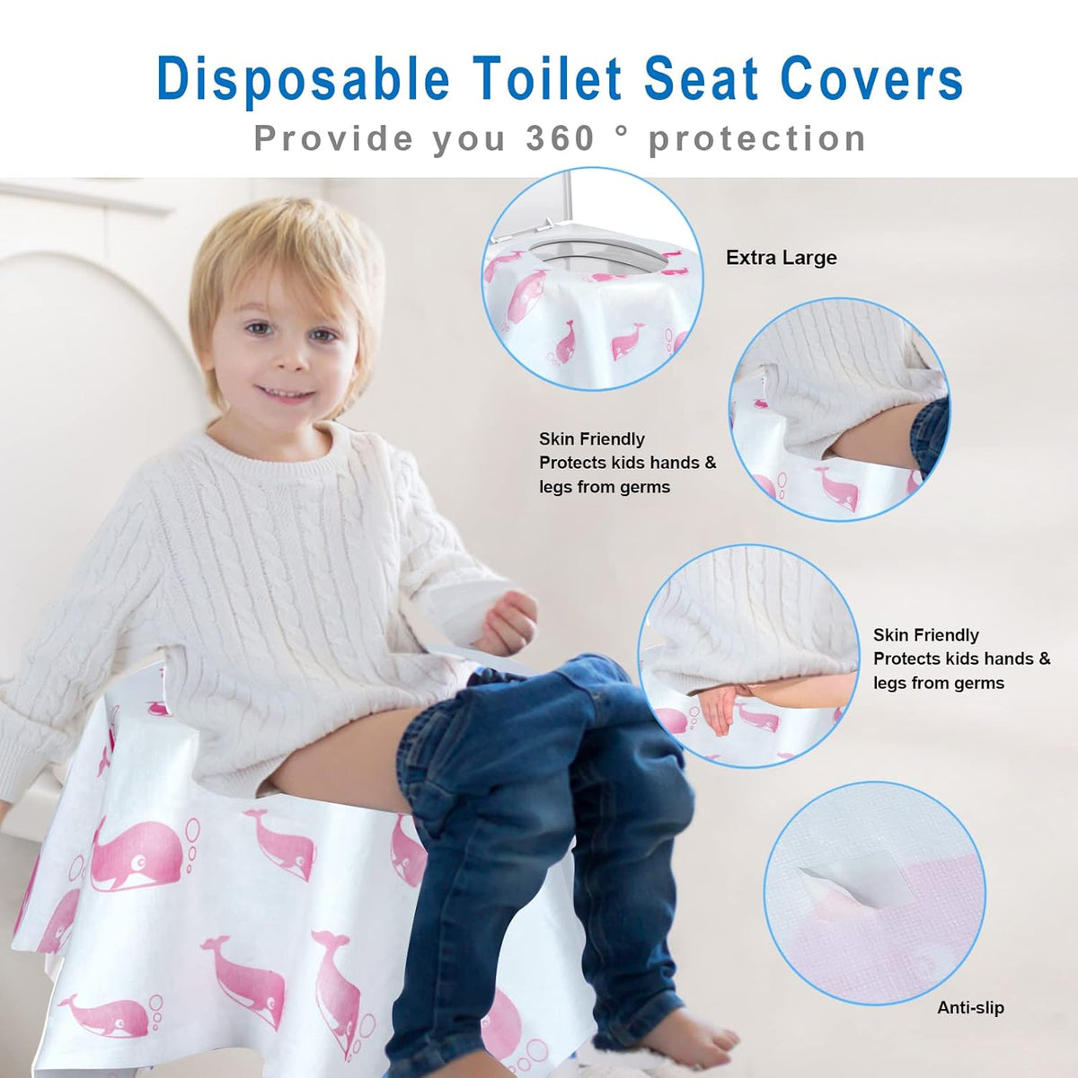 21 Pack Toilet Seat Covers Disposable, Extra Large Disposable Toilet Seat Covers for Adults