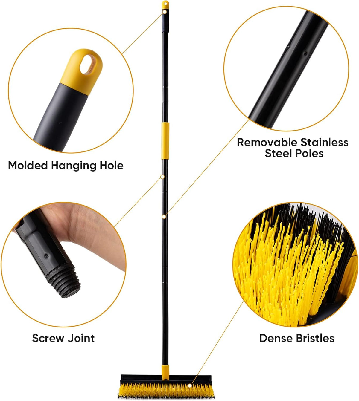 Yocada Double-Sided Floor Scrub Brush Triangle Brush Corner Crevice Cleaning Heavy Duty Stiff