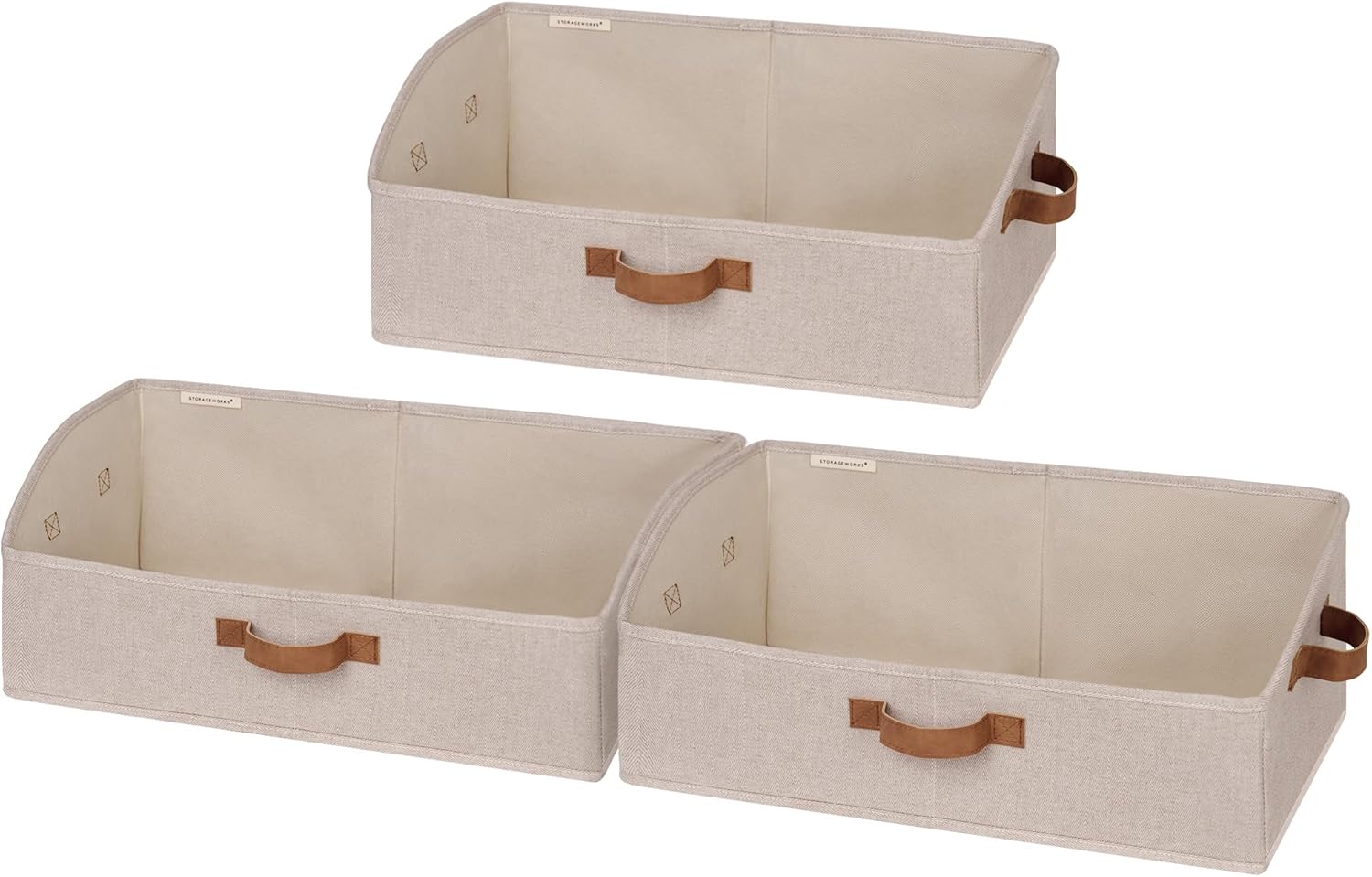 StorageWorks Closet Storage Bins, Trapezoid Organizer Box for Shelves, Fabric Clothes Bin, Foldable