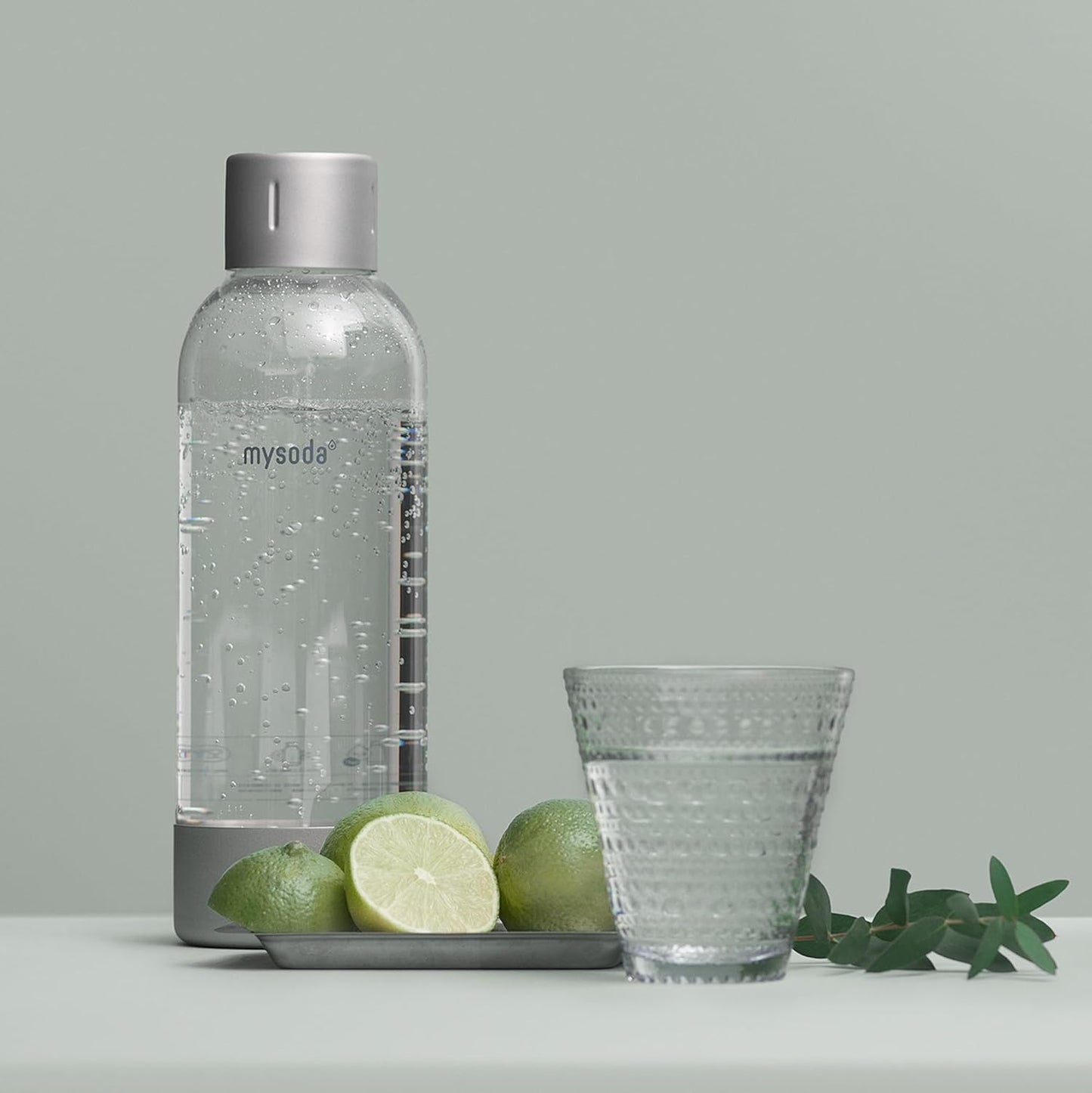 Mysoda Premium Carbonating Bottle 1L Silver - Compatible with MySoda and any brands - Quick-Lock