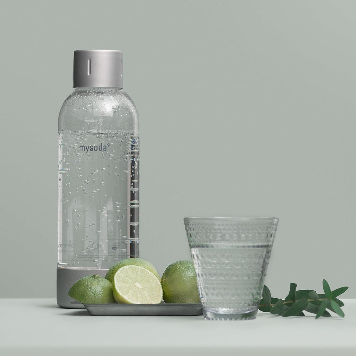 Mysoda Premium Carbonating Bottle 1L Silver - Compatible with MySoda and any brands - Quick-Lock
