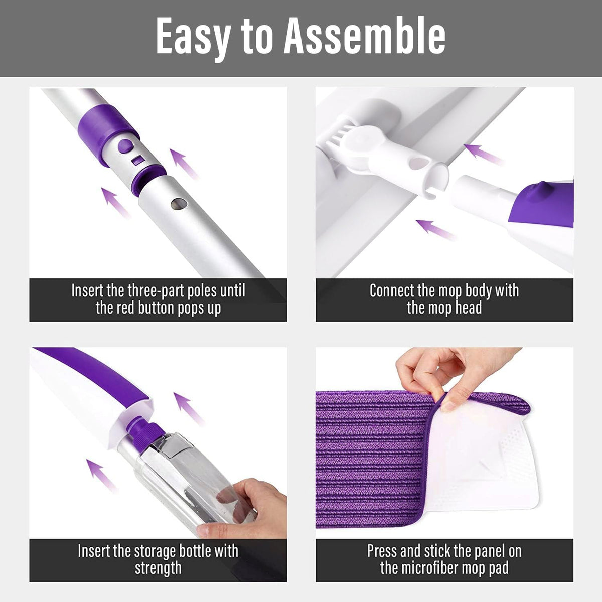 Spray Mops for Floor Cleaning Floor Mop with a Refillable Spray Bottle and 3 Washable Microfiber